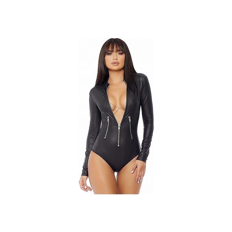 MASTER BODY MANGA LARGA CON ESCOTE V - NEGRO