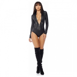 MASTER BODY MANGA LARGA CON ESCOTE V - NEGRO