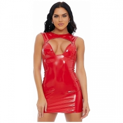 KEEP IT SLICK VINYL VESTIDO DE VINILO - ROJO