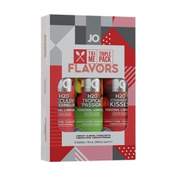 SYSTEM JO - PACK DE 3 LUBRICANTES DE SABORES TROPICAL/FRESA/SANDÍA