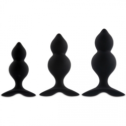 FEELZTOYS - BIBI TWIN SET DE 3 PLUGS ANALES - NEGRO