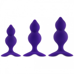 FEELZTOYS - BIBI TWIN SET DE 3 PLUGS ANALES - MORADO