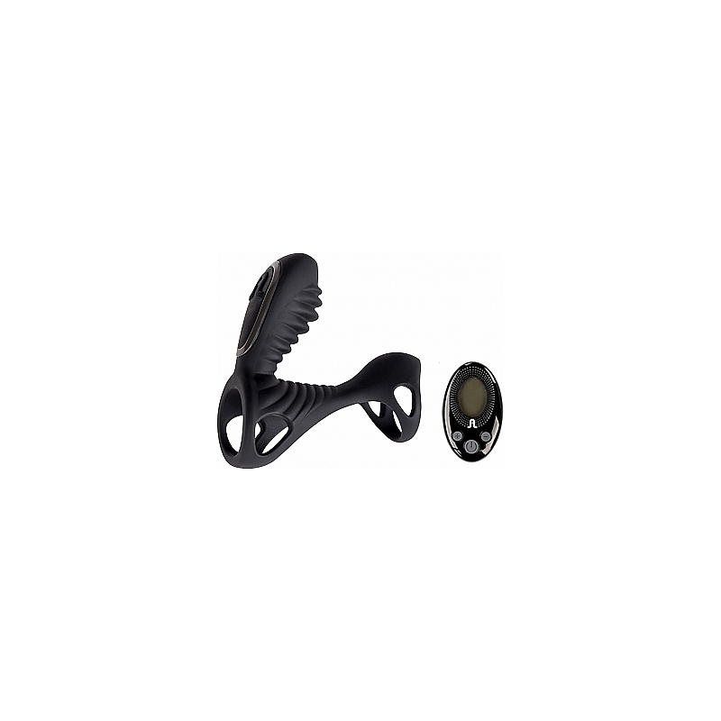 GLADIATOR F ANILLO VIBRADOR CON PLUG Y MANDO A DISTANCIA - NEGRO