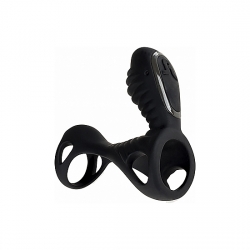 GLADIATOR F ANILLO VIBRADOR CON PLUG Y MANDO A DISTANCIA - NEGRO