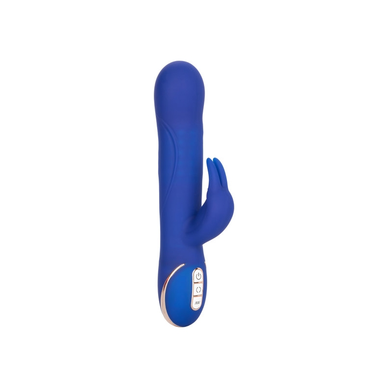 CONEJITO VIBRADOR DE SILICONA CON ROTACIÓN - AZUL