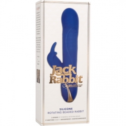 CONEJITO VIBRADOR DE SILICONA CON ROTACIÓN - AZUL