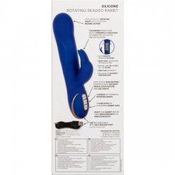 CONEJITO VIBRADOR DE SILICONA CON ROTACIÓN - AZUL