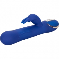 CONEJITO VIBRADOR DE SILICONA CON ROTACIÓN - AZUL