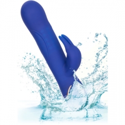 CONEJITO VIBRADOR DE SILICONA CON ROTACIÓN - AZUL