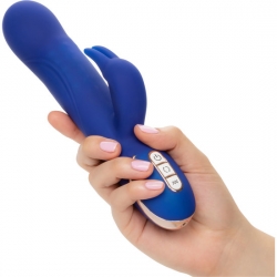 CONEJITO VIBRADOR DE SILICONA CON ROTACIÓN - AZUL