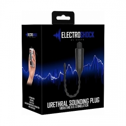 PLUG URETRAL CON E-ESTIMULACIÓN Y VIBRACIÓN - NEGRO