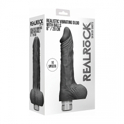 PENE REALÍSTICO CON VIBRACIÓN 20CM - NEGRO