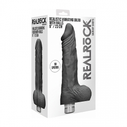 PENE REALÍSTICO CON VIBRACIÓN 23CM - NEGRO