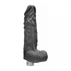 PENE REALÍSTICO CON VIBRACIÓN 25CM - NEGRO