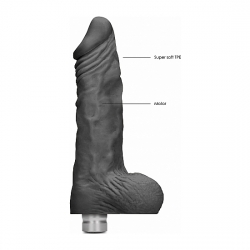 PENE REALÍSTICO CON VIBRACIÓN 25CM - NEGRO