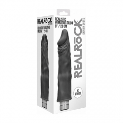 23 CM REALISTIC VIBRATING DILDO NEGRO