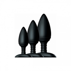 KIT DE 3 DILDOS DE SILICONA S M L NEGRO