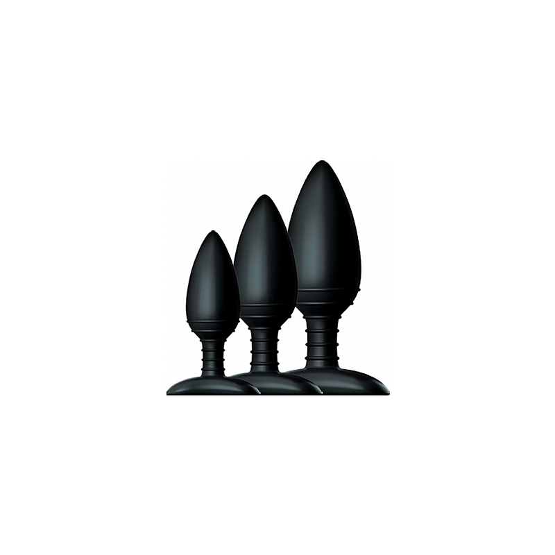 KIT DE 3 DILDOS DE SILICONA S M L NEGRO