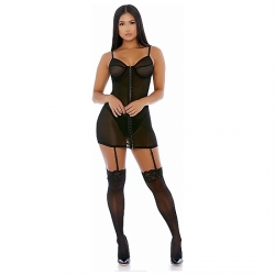 HOOK ME UP CHEMISE CONJUNTO NEGRO