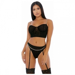 CHAIN ME UP BUSTIER SET NEGRO