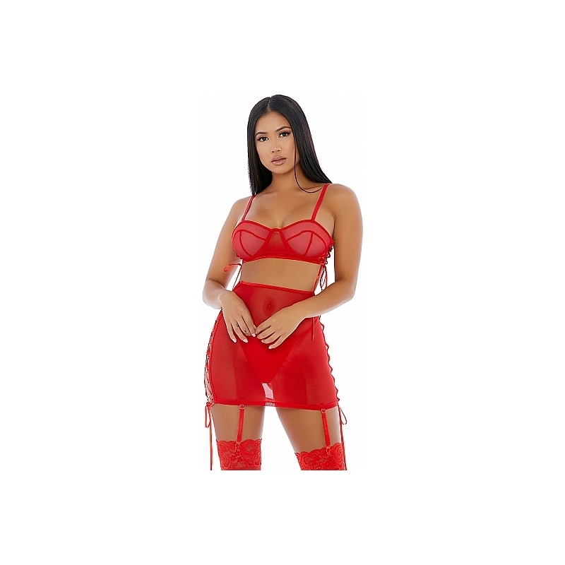 PUT O-RING ON IT LINGERIE SKIRT ROJO