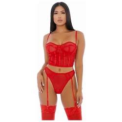 PUT O-RING ON IT LINGERIE SKIRT ROJO