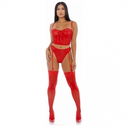 PUT O-RING ON IT LINGERIE SKIRT ROJO