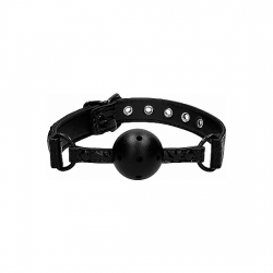 OUCH! SKULLS AND BONES MORDAZA CON BOLA DE SILICONA NEGRO