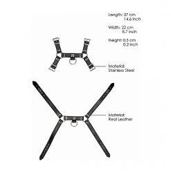 ARNESS PARA EL PECHO DE CUERO NEGRO