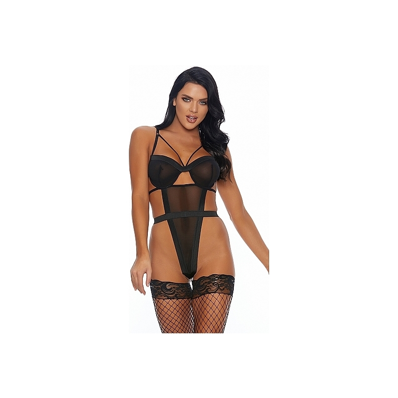 NEAR AND SHEER TEDDY BLACK