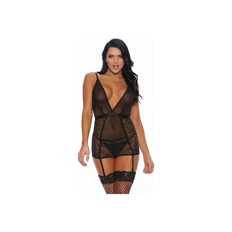 A SHEER THING CONJUNTO CON LIGUERO NEGRO