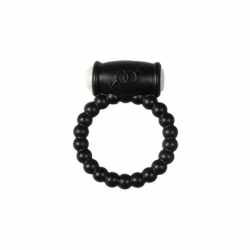 POWER RING BALLS - ANILLO VIBRADOR SILICONA NEGRO