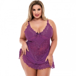 MINI LACE CHEMISE - PICARDIAS MORADO