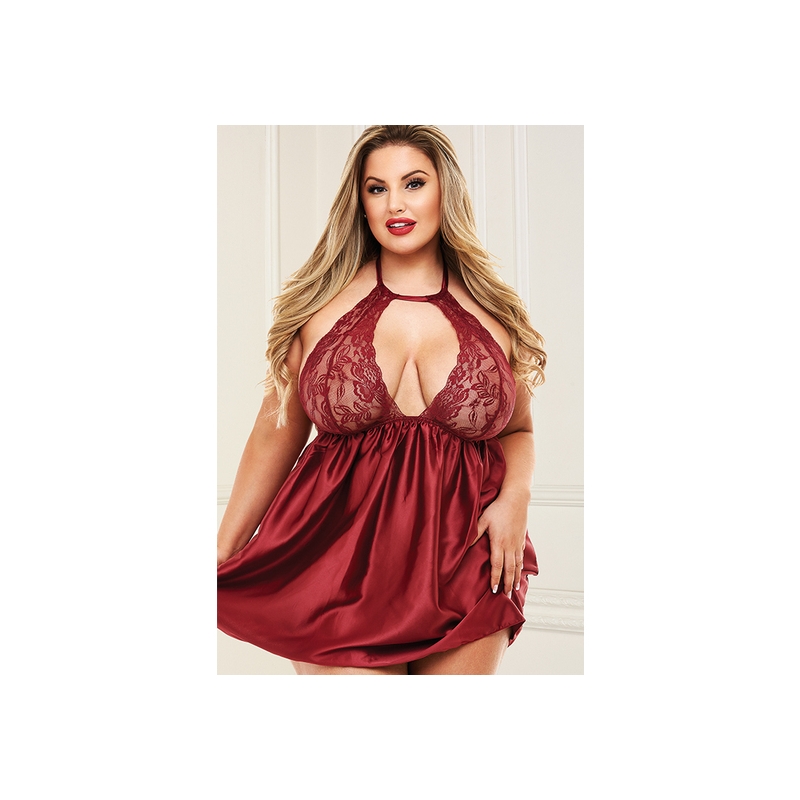 SEXY LACE BABYDOLL SET RED