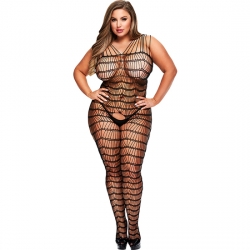 CRISS CROSS CROTCHLESS BODYSTOCKING- DISEÑO ONDULADO