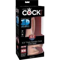 KING COCK - PENE REALÍSTICO CON TESTÍCULOS TRIPLE DENSIDAD 20x9CM