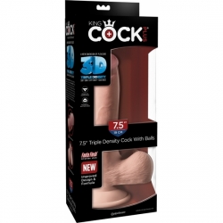 KING COCK - PENE REALÍSTICO CON TESTÍCULOS TRIPLE DENSIDAD 22X9CM