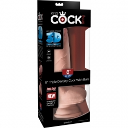 KING COCK - PENE REALÍSTICO CON TESTÍCULOS TRIPLE DENSIDAD 25X8CM