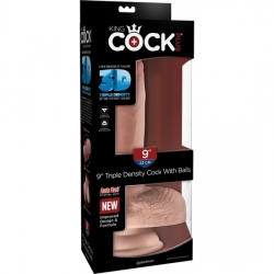 KING COCK - PENE REALÍSTICO CON TESTÍCULOS TRIPLE DENSIDAD 24X10CM