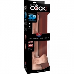 KING COCK - PENE REALÍSTICO CON TESTÍCULOS TRIPLE DENSIDAD 34X11CM