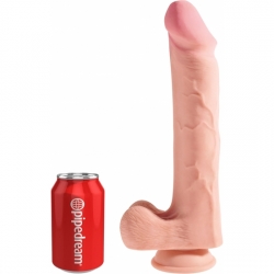 KING COCK - PENE REALÍSTICO CON TESTÍCULOS TRIPLE DENSIDAD 34X11CM
