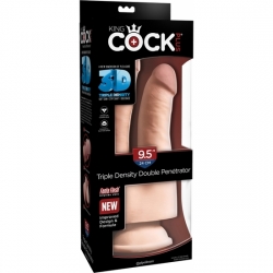 KING COCK - PENE REALÍSTICO DOBLE - TRIPLE DENSIDAD 24X8CM