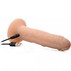 7X THUMPING 8 INCH DILDO - FLESH