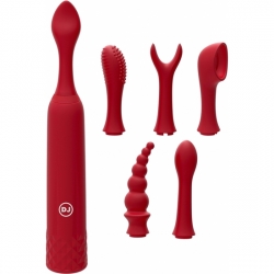 IQUIVER - SET PEQUEÑO VIBRADOR 7 PIEZAS - ROJO VELVET