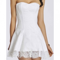 CORSET CON FALDA FLORAL BLANCO