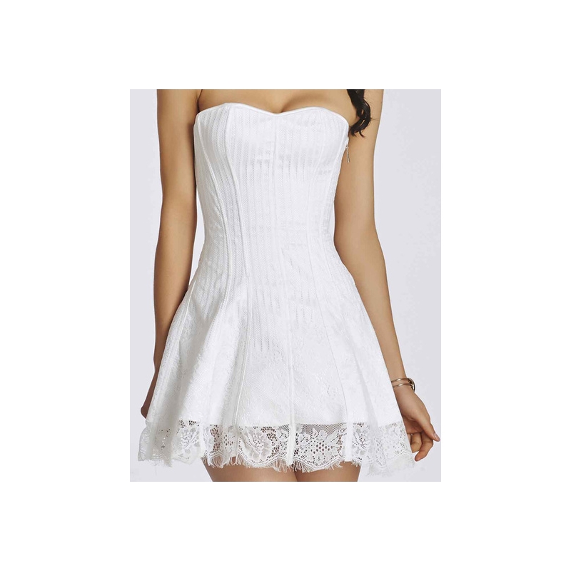 CORSET CON FALDA FLORAL BLANCO