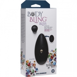 BODY BLING - MINI VIBRADOR CON JOYA - BLISS - NEGRO