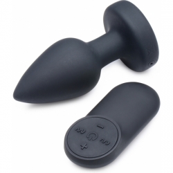 PLUG ANAL VIBRADOR DE SILICONA -LARGO -NEGRO