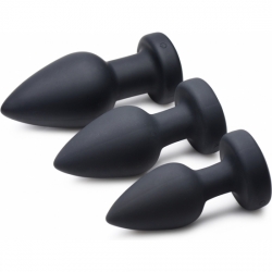 PLUG ANAL VIBRADOR DE SILICONA -LARGO -NEGRO