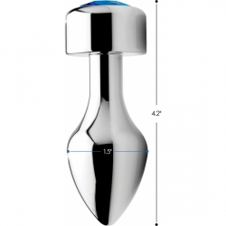 PLUG DE ALUMINIO CON GEMA AZUL - LARGO